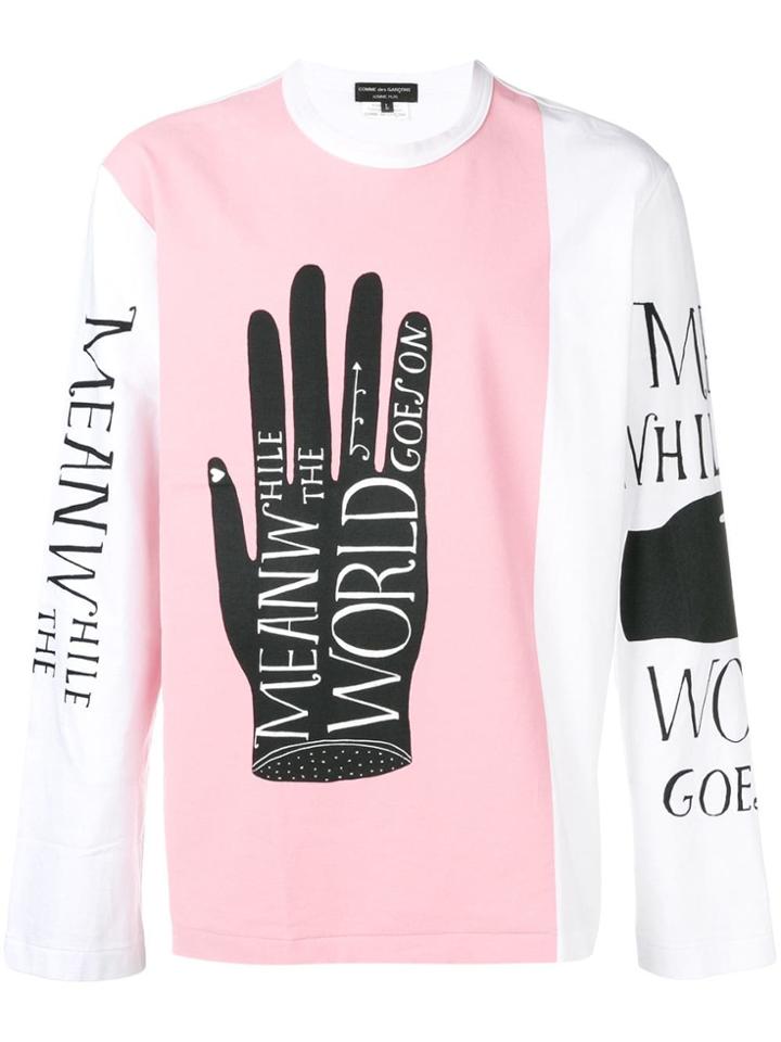 Comme Des Garçons Homme Plus Meanwhile The World Print Jumper - Pink