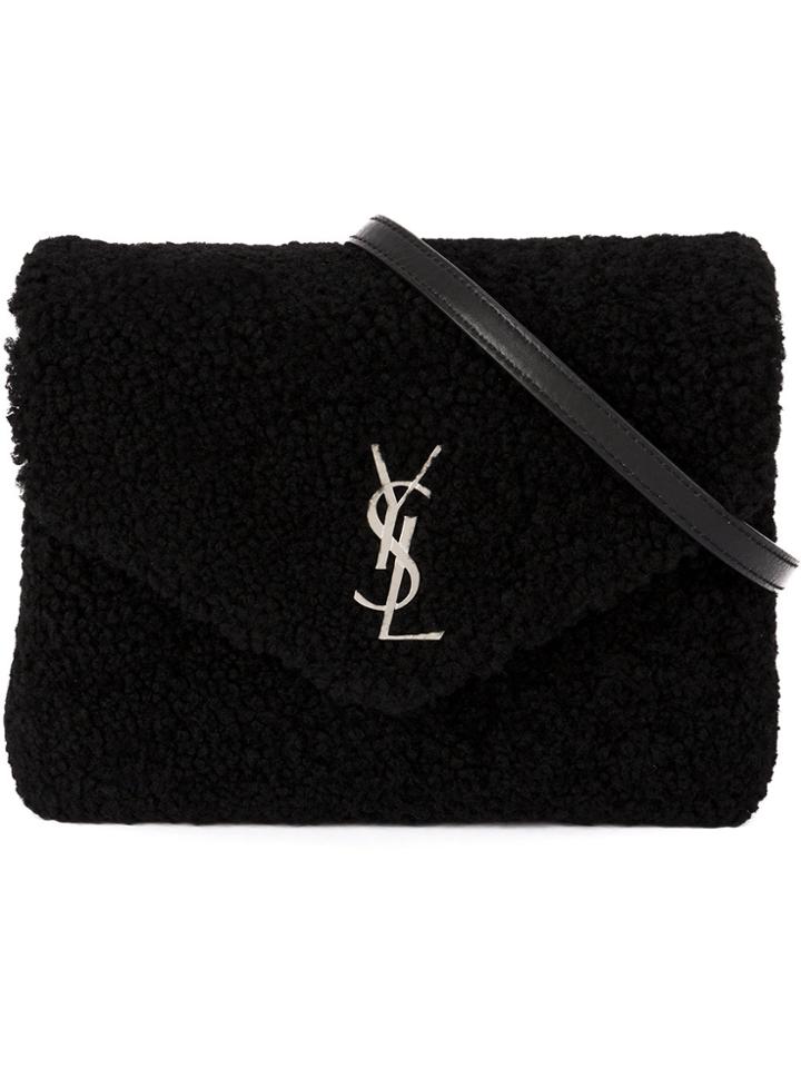 Saint Laurent Front Logo Crossbody Bag - Black