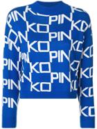 Pinko Logo Funnel Neck Sweater - Blue