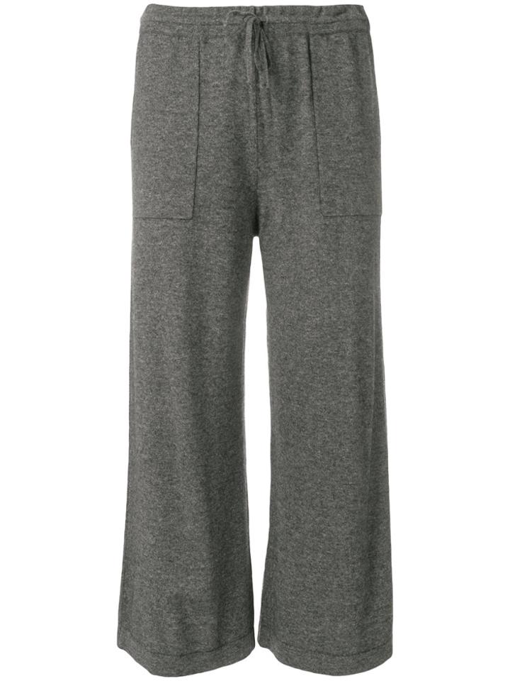 Vince Wide Leg Cropped Trousers - Grey