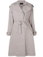 Cédric Charlier Checked Trench Coat - Grey