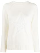 Lorena Antoniazzi Sequin Embellished Star Sweater - White