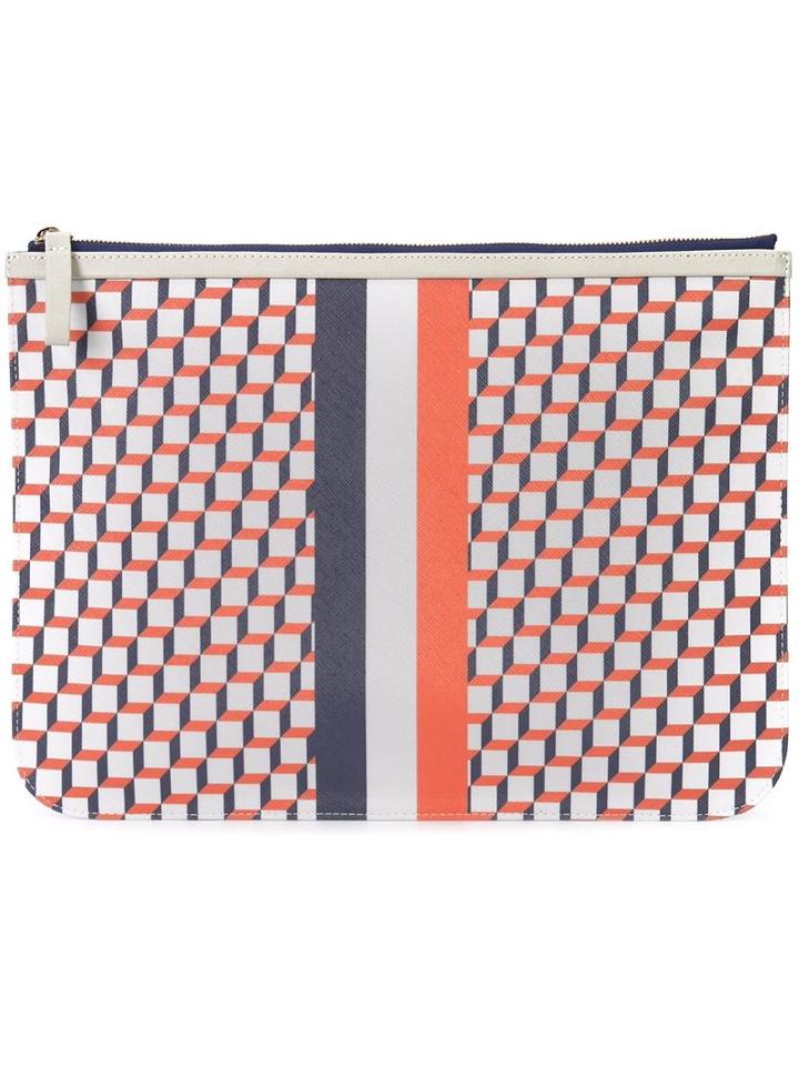 Pierre Hardy - Geometric Print Clutch - Unisex - Calf Leather/canvas - One Size, Red, Calf Leather/canvas