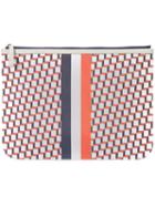 Pierre Hardy - Geometric Print Clutch - Unisex - Calf Leather/canvas - One Size, Red, Calf Leather/canvas