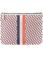 Pierre Hardy - Geometric Print Clutch - Unisex - Calf Leather/canvas - One Size, Red, Calf Leather/canvas