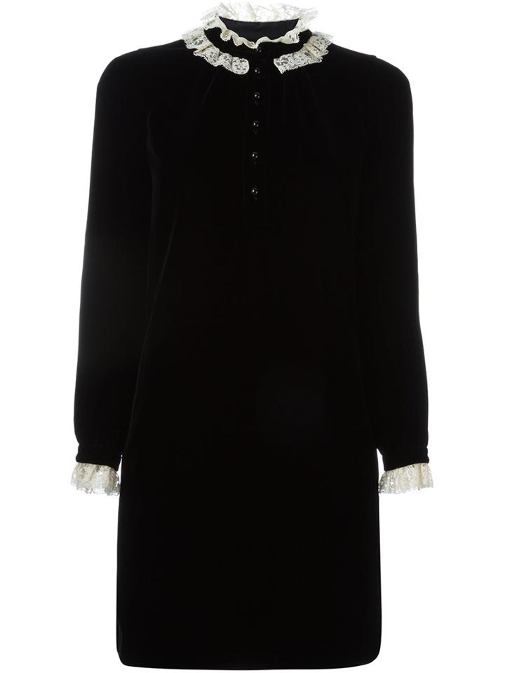 Saint Laurent Lace Collar Mini Dress