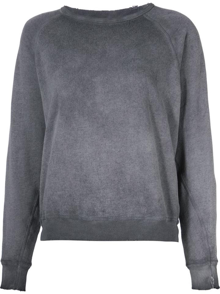 The Great Distressed Sweatshirt, Women's, Size: 0, Black, Cotton/polyester/modal