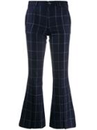 Each X Other Checked Flared Trousers - Blue