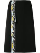 Emilio Pucci Printed Panel Pencil Skirt - Black