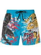 Diesel Japanese Print Swim Shorts - Blue