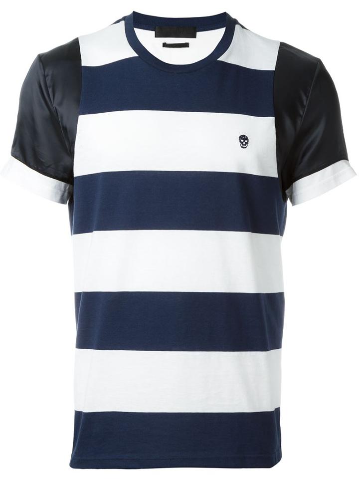 Alexander Mcqueen - Striped T-shirt - Men - Cotton - S, Blue, Cotton