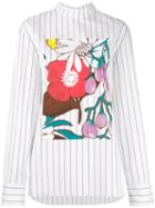 Marni Floral Collar Neck Shirt, Women's, Size: 40, White, Cotton