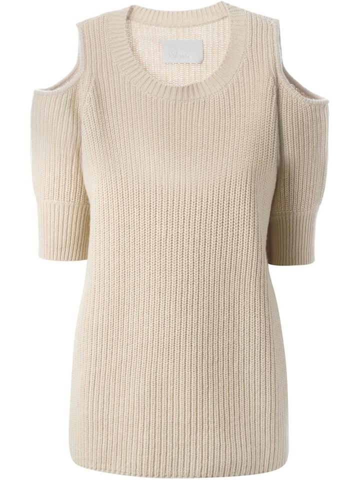 Zoe Jordan Cold-shoulder Sweater, Women's, Size: Xs, Nude/neutrals, Cashmere/wool