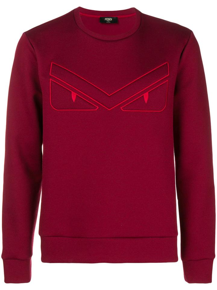 Fendi Eyes Embroided Sweatshirt - Red