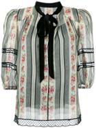 Marc Jacobs Floral Print Tie Collar Blouse - Multicolour