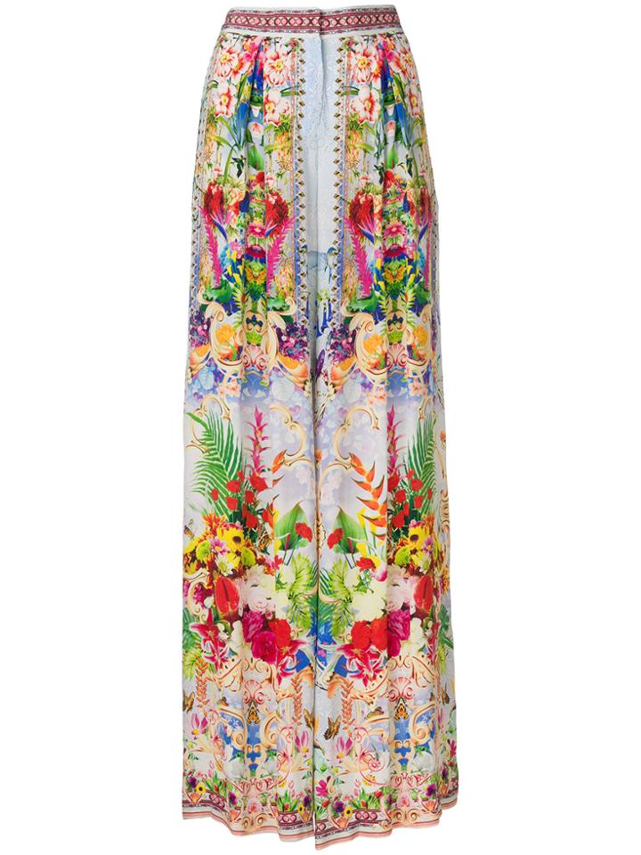 Camilla Floral Print Palazzo Pants - Multicolour