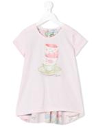 Monnalisa - Tea Print T-shirt - Kids - Cotton/polyester/spandex/elastane - 4 Yrs, Toddler Girl's, Pink/purple