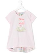 Monnalisa - Tea Print T-shirt - Kids - Cotton/polyester/spandex/elastane - 4 Yrs, Toddler Girl's, Pink/purple