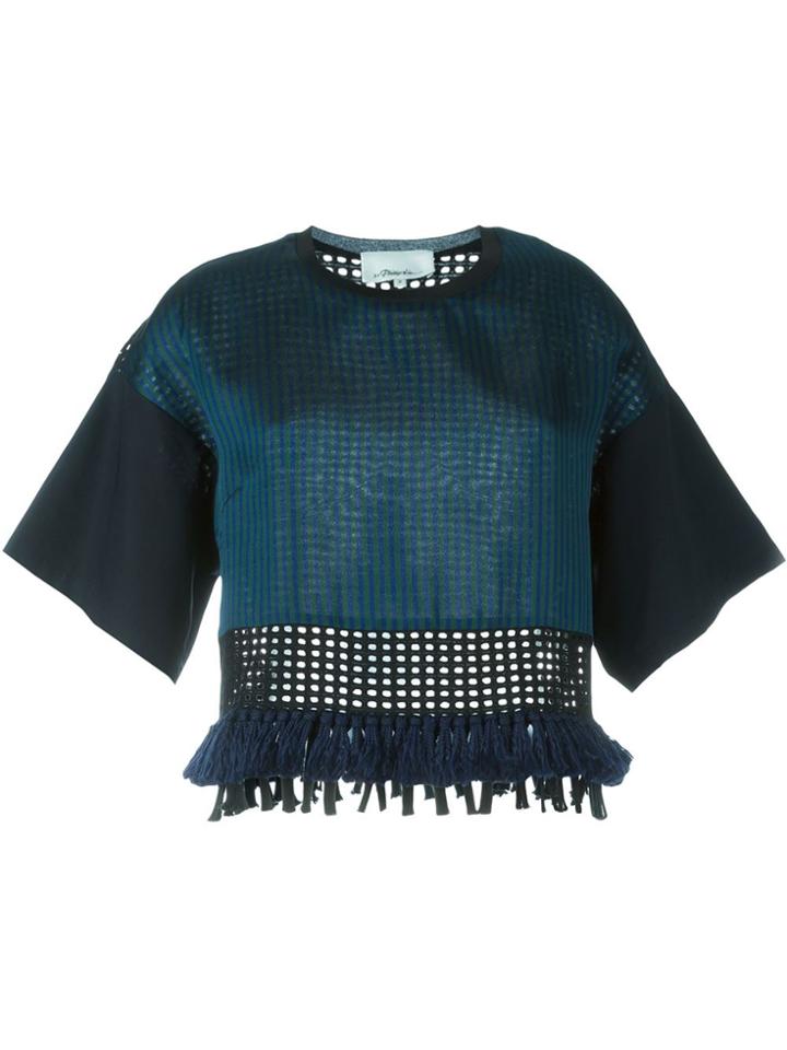 3.1 Phillip Lim Cropped Fringed Blouse - Black