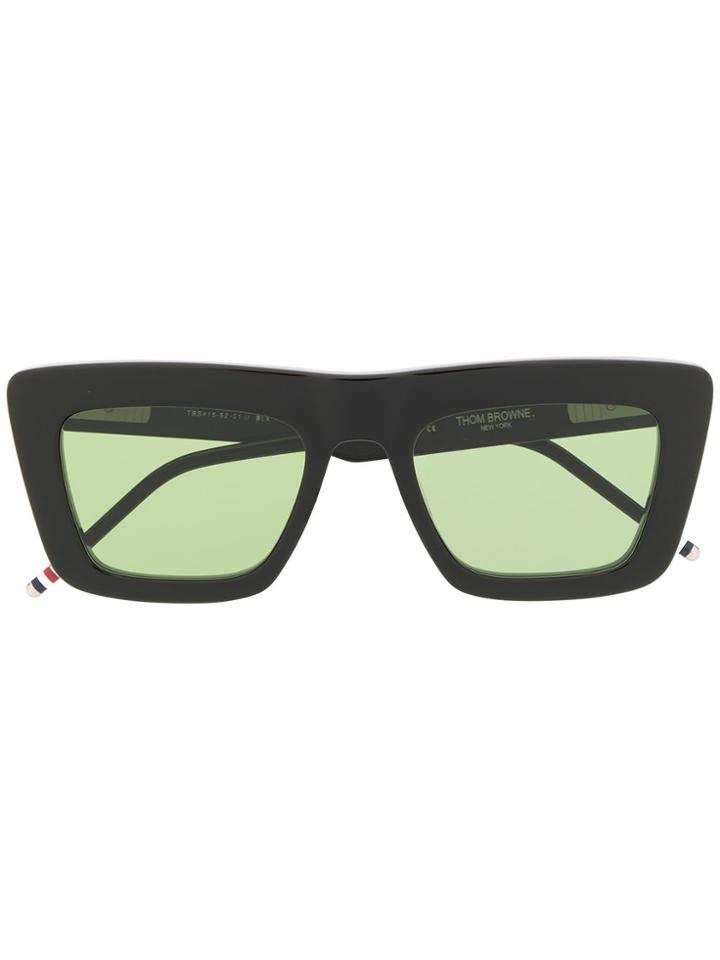 Thom Browne Eyewear Rectangular Frame Sunglasses - Black