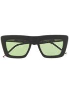 Thom Browne Eyewear Rectangular Frame Sunglasses - Black