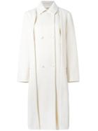 Ports 1961 Double Breasted Coat, Women's, Size: 44, White, Cotton/polyamide/spandex/elastane/wool