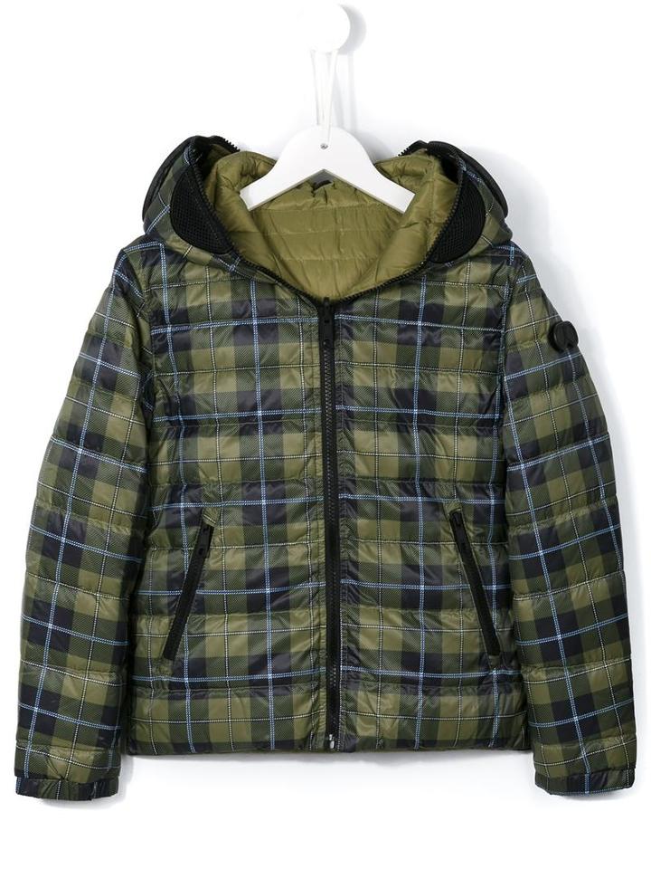 Ai Riders On The Storm Kids Tartan Padded Jacket, Boy's, Size: 8 Yrs, Green