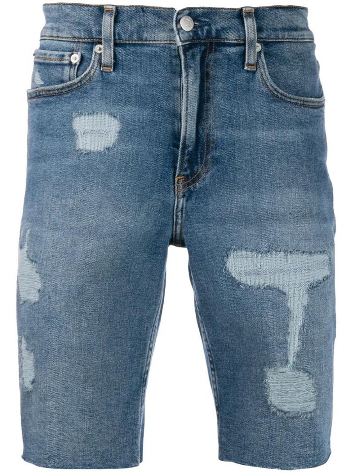 Calvin Klein Jeans Regular Distressed Shorts - Blue