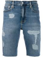 Calvin Klein Jeans Regular Distressed Shorts - Blue
