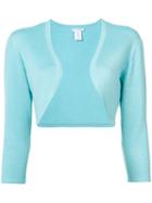 Oscar De La Renta - Bolero Jacket - Women - Silk/virgin Wool - Xl, Blue, Silk/virgin Wool