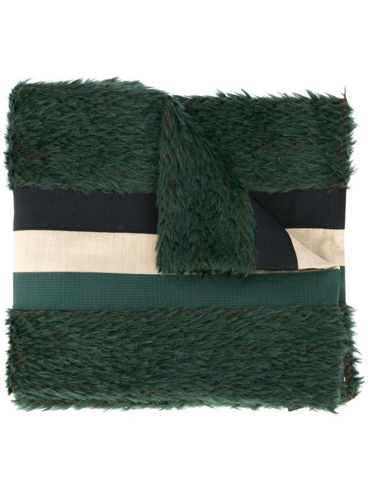Mackintosh 0003 Stripe Detail Scarf - Green