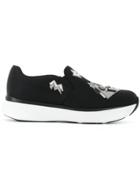 Prada Appliqué Slip-on Sneakers - Black