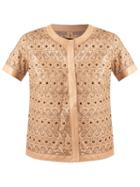 Andrea Bogosian Lace Blouse, Women's, Size: P, Nude/neutrals, Leather