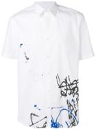 Les Hommes Urban Graffiti Button-up Top - White