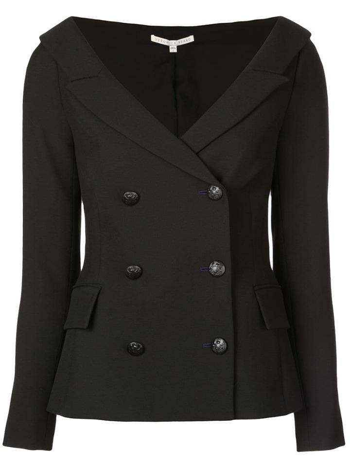 Veronica Beard Open V-neck Collar Blazer - Black