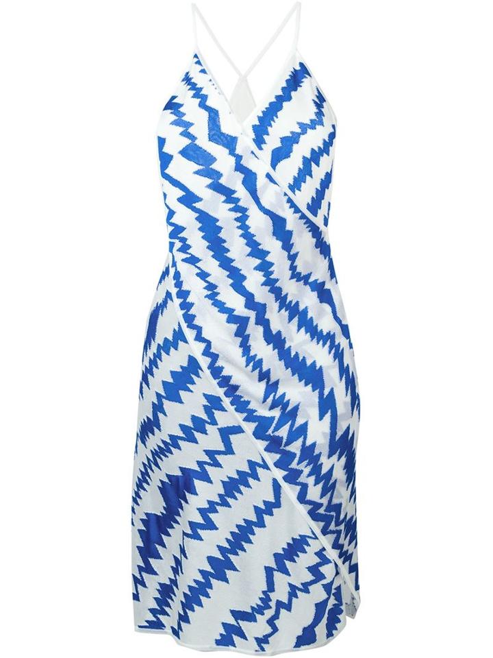 Missoni V-neck Printed Dress, Women's, Size: 42, White, Rayon