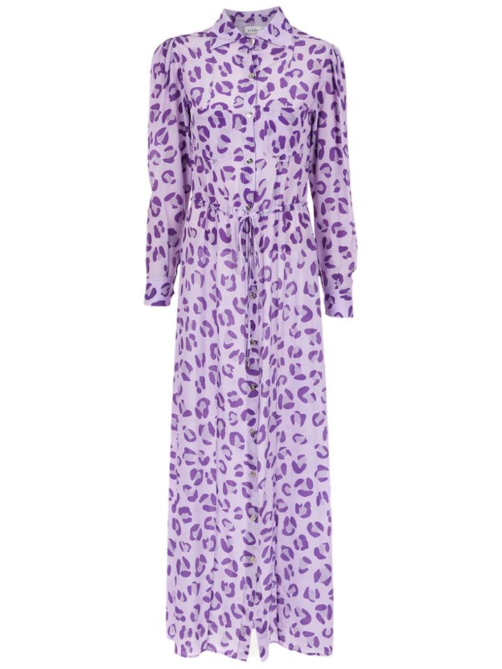 Amir Slama Jaguar Silk Beach Dress - Pink & Purple
