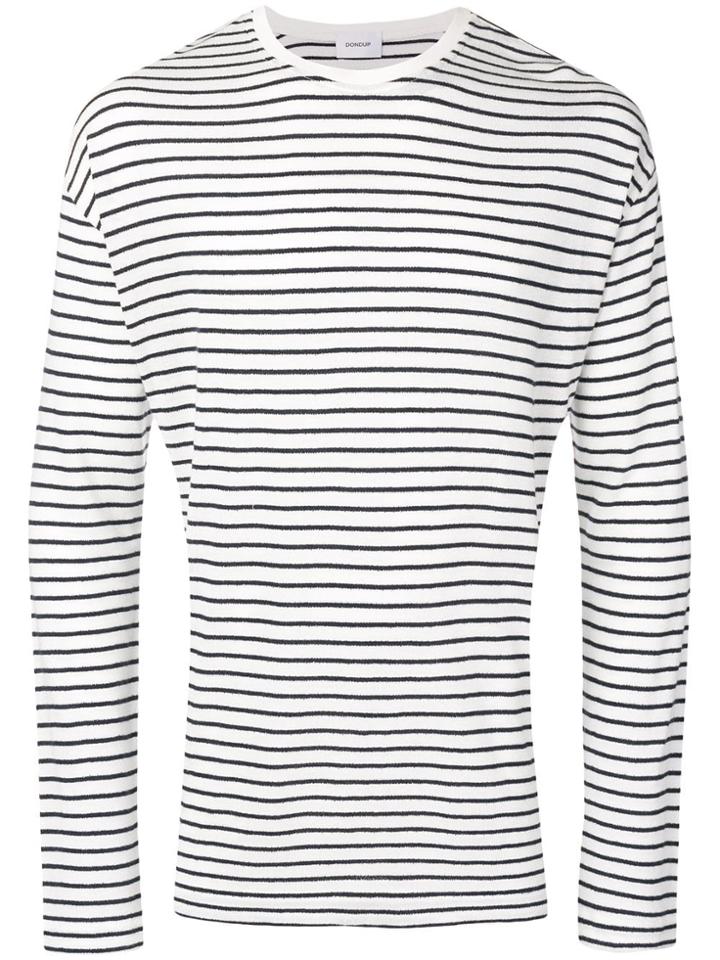 Dondup Striped Long Sweater - White