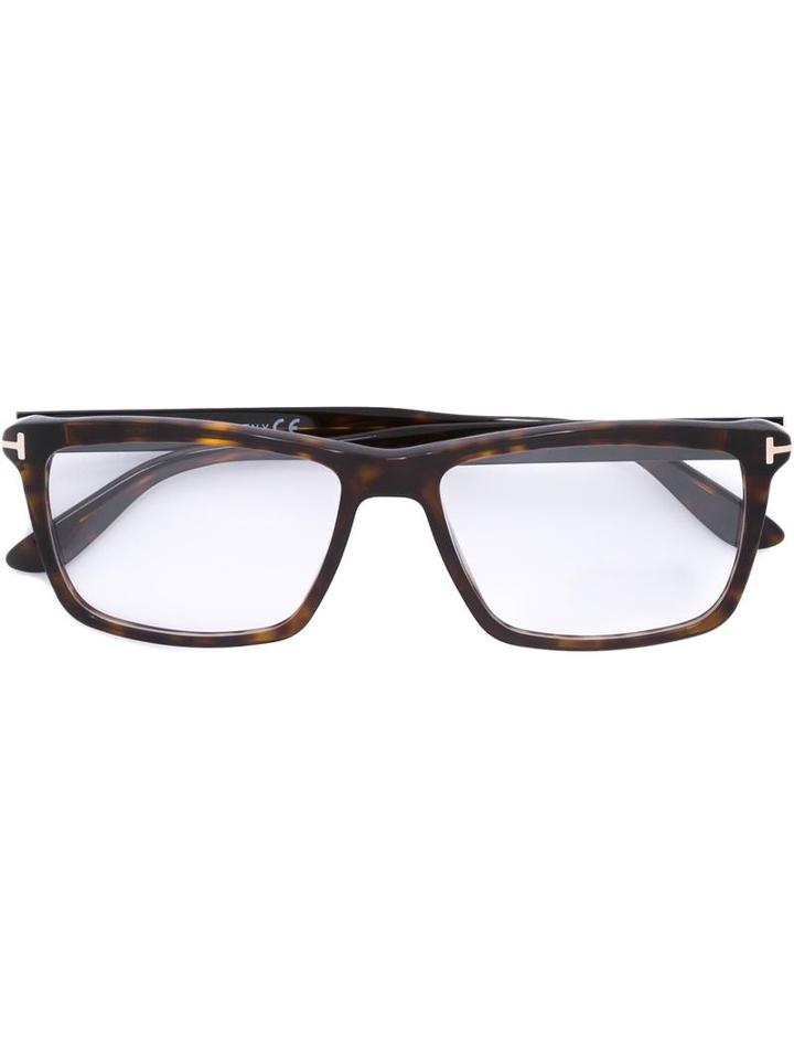 Tom Ford Eyewear - Square Frame Glasses - Men - Acetate - One Size, Brown, Acetate