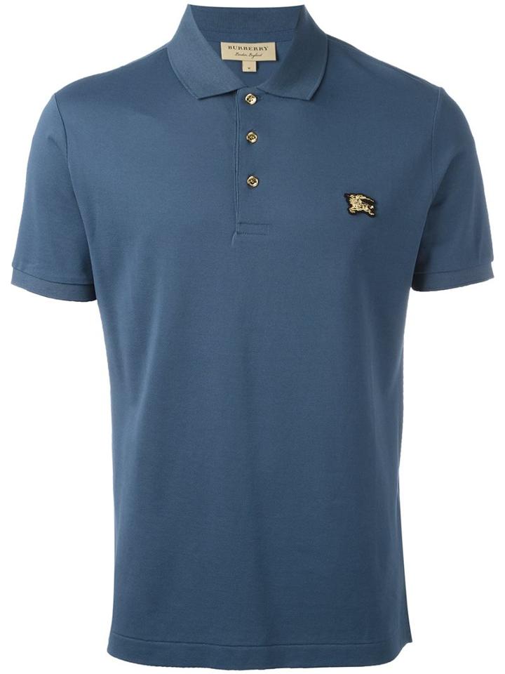 Burberry Short Sleeve Polo Shirt, Men's, Size: Xl, Blue, Cotton