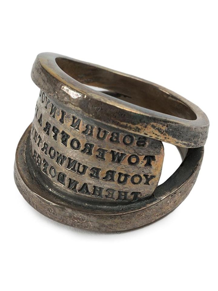 Tobias Wistisen Script Plate Ring, Adult Unisex, Size: 64, Metallic, Silver