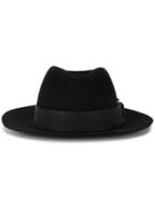 Maison Michel Black Rico Fedora Hat