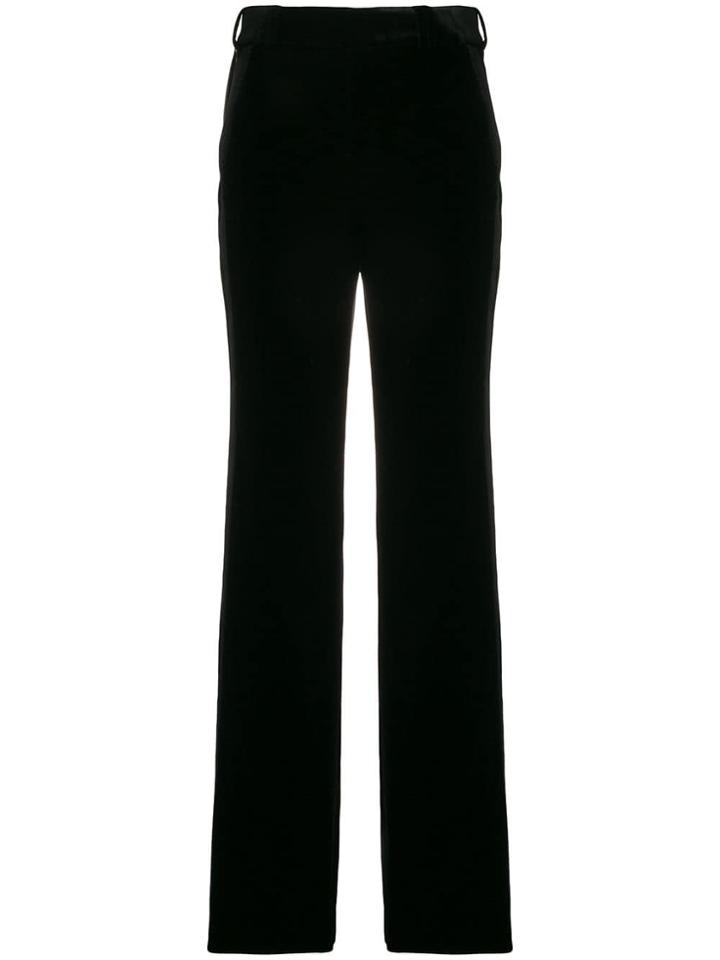Saint Laurent Tape Velvet Trousers - Black