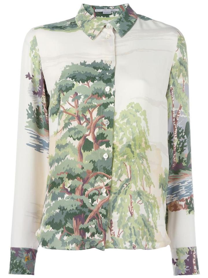 Stella Mccartney Tree Print Shirt, Women's, Size: 44, Green, Viscose
