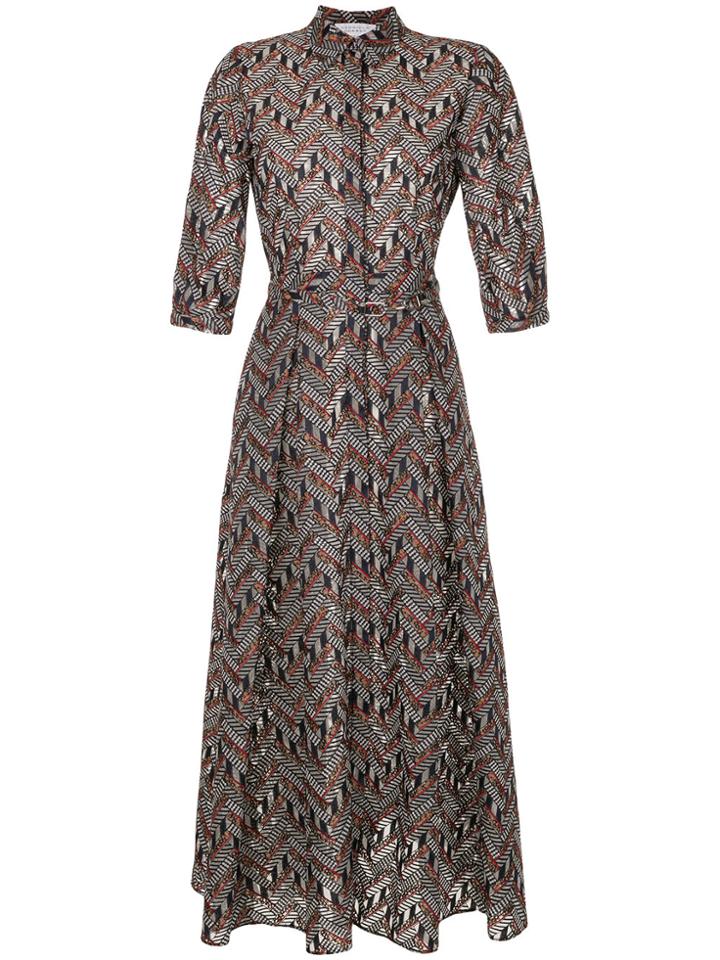 Gabriela Hearst Diagonal Patterned Dress - Blue