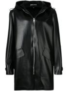 Just Cavalli Zipped Hooded Coat - Black