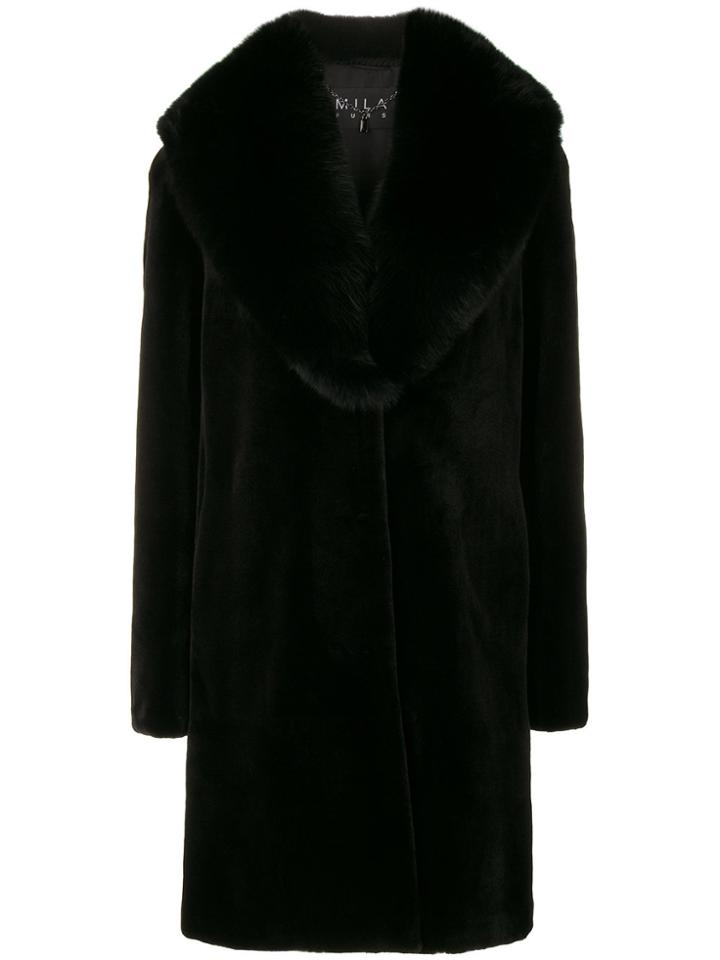 Cara Mila Jamelle Mink And Fox Coat - Black