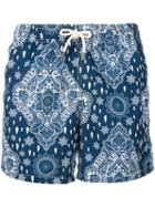 Mc2 Saint Barth - 'gustavia' Printed Swim Shorts - Men - Polyamide/polyester/spandex/elastane - M, Blue, Polyamide/polyester/spandex/elastane