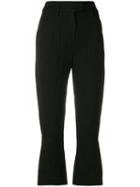 Ann Demeulemeester Cropped Flare Trousers - Black