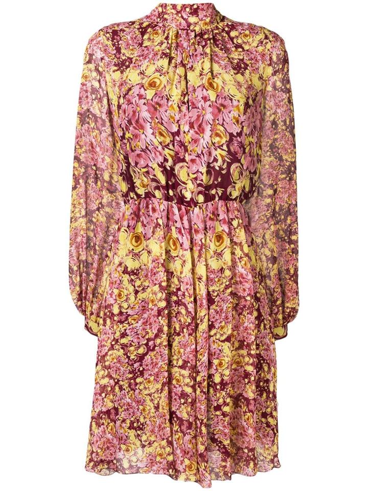 Giambattista Valli Floral Short Dress - Pink & Purple